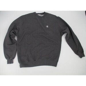 Champion Mens Sweater Large Gray Crew Neck Long Sleeves Pullover Casual Knit